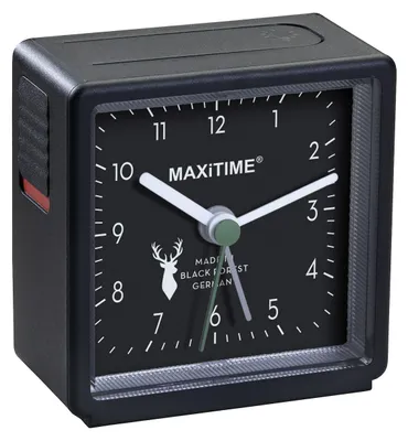 Productafbeelding van Maxitime Quartz Alarmklok met Zwarte Behuizing en Snoozefunctie
