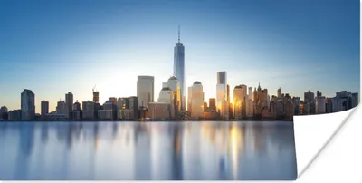 Produktbild von MuchoWow® Poster New York - Skyline - Wasser 120x60 cm - Bild
