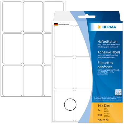 Produktbild von Vielzweck-Etiketten 34x53mm weiß VE=10x288 Stück