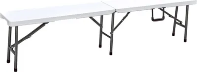 Produktbild von Gartenbank >Mufraro< in weiss aus Stahl, Kunststoff - 25x43x180cm (BxHxT)