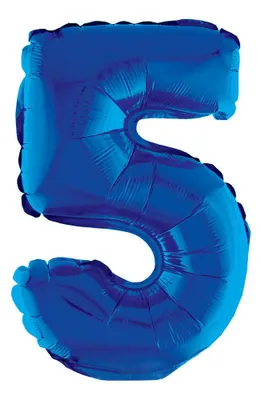 Produktbild von XXL Zahlen Folienballon 100 cm - Blau Zahl: 5