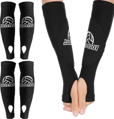Produktbild von 2 Paar Volleyball-Armprotektoren für Jugendliche, Volleyball, Unterarmschutz, Sportzubehör, Armwärmer, Anti-Rutsch Volleyball, Unterarme, schützende Polsterung mit Daumenloch