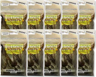 Produktbild von BUNDLE 10x100 Dragon Shield Standard Perfect Fit Sleeves Smoke/Clear (63x88mm)