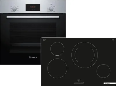 Produktbild von Bosch HBD231BR80 (HBF133BR0+PIE811BB5E), Zonen-Induktionskochfeld, 4 Zone(n), Glaskeramik, Schwarz, Berührung, 80,2 cm
