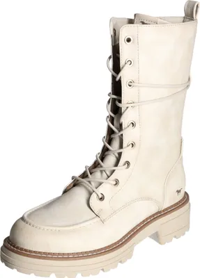 Produktbild von Mustang Damen Stiefelette Halbschaft Plateau Kontraststreifen 1437-503, Größe:39 EU, Farbe:Weiß