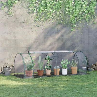 Produktbild von SUGIFT Frühbeet Gewächshaus mit Rolltür, Foliengewächshaus, Tomatenhaus, Treibhaus, Grün | 250 x 100 x 80 cm | Stahl pulverbeschichtet, Kunststoff-Folie
