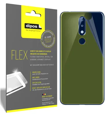 Produktbild von 3x Nokia 5.1 Plus Rückseite Schutzfolie Folie, 100% Displayabdeckung, dipos Flex