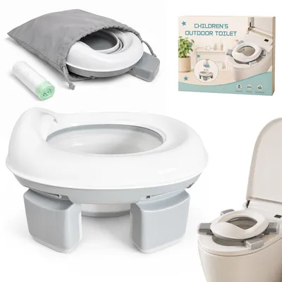 Produktbild von Primabobo FLEXI faltbares Reisetöpfchen 2in1 mit WC-Aufsatz, 20 Beutel, Grau