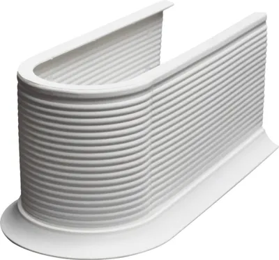 A white plastic window well cover.