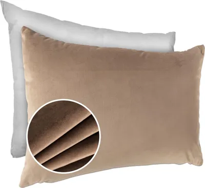 Produktbild von Dekokissen 30x50cm Kissenhülle mit Füllung Kissenbezug mit Reißverschluss Einfarbig Samt Uni Braun