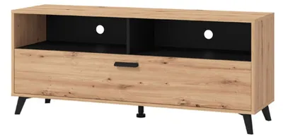 Produktbild von Platania - TV-Lowboard, 138x40x58h cm Braun Eiche Knoten, 3 Ablagen