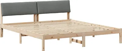 Produktbild von vidaXL Bettgestell Braun und Dunkelgrau 180 x 200 cm Massivholz Kiefer