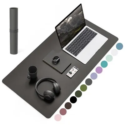 Image de Tapis de bureau XXL 90 x 40 cm – tapis de bureau élégant – imperméable et antidérapant – grand tapis de souris pour le télétravail, les études et le gaming