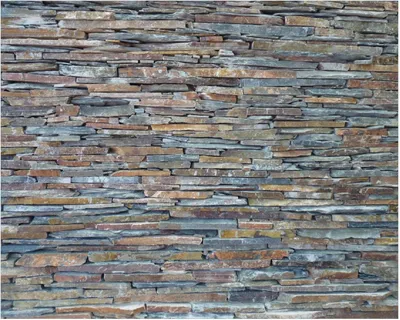 Produktbild von Wallario Poster - Natursteinmauer in grau braun, Kunstdruck Größe: 40 x 50 cm