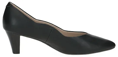 Produktbild von Caprice Damen Pumps Trichterabsatz Leder Wellenkante 9-22400-42, Größe:39 EU, Farbe:Schwarz