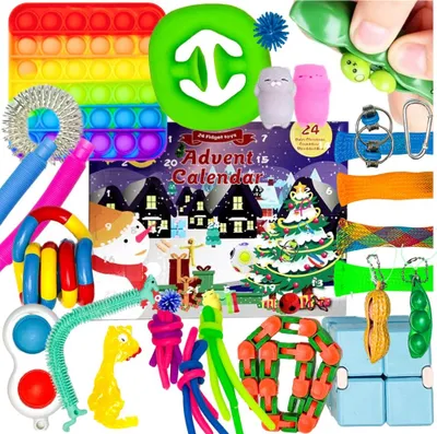 Produktbild von Adventskalender Set, Squishy Toys, Popit Geschenk, Weihnachten, großes Set