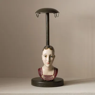 Productafbeelding van Hoedenstandaard "Meander" met haken, Rita, Ø15,5 x H36 cm