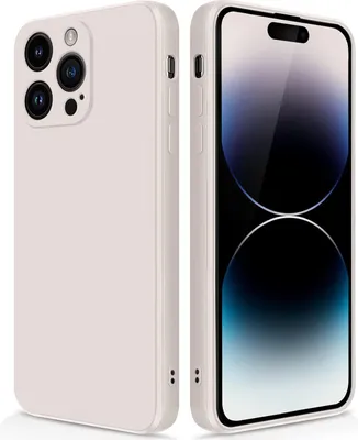 Immagine prodotto di Custodia in silicone sottile per iPhone 14 Pro Morbido silicone liquido, opaco, resistente ai graffi Custodia bianca