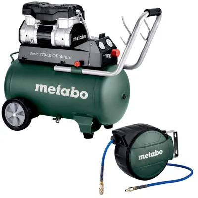 Produktbild von Metabo Basic 270-50 OF Silent Kompressor 1,5kW 10bar, 50L & Schlauchaufroller