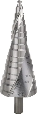 Zdjęcie produktu dla Wiertło stopniowe HSS, do dławików kablowych, M10-M40, 10 mm, 125,5 mm, 16 kroków