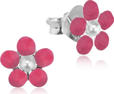 Produktbild von LUISIA Ohrstecker Blume - 925 Sterling Silber Pink