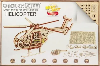 Image de Puzzle 3D WOODEN CITY Hélicoptère 173 pièces