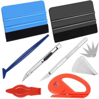 Imagen del producto de Kit de película para tintar ventanas de automóviles, de 8 piezas, incluye herramienta de instalación, lámina de vinilo, para ventanas de automóviles