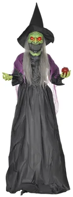 Produktbild von HOMCOM 180cm Halloween Dekoration Halloween-Hexe mit LED-Lichter, Soundfunktion