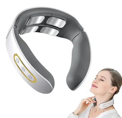 Immagine prodotto di Dispositivo portatile per massaggio cervicale e delle spalle - Massaggiatore elettrico - Ricaricabile tramite USB - Funzione riscaldante - Impulsi magnetici - 6 modalità