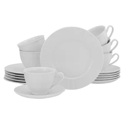 Produktbild von CreaTable, 17607, Barcelona Weiss, Kaffeeservice 18-tlg, Porzellan