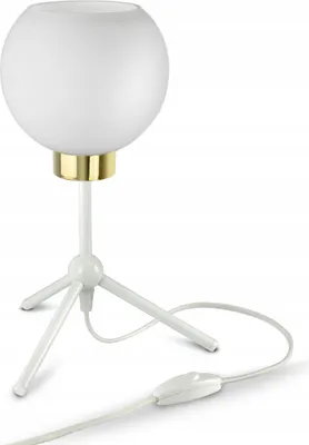Produktbild von LUXOLAR Led Tischleuchte - Glas Schreibtischlampe E27, 60W  - Nachtlampe für Schlafzimmer, Weiß Glas Kugel