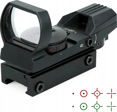 Produktbild von Leuchtpunktvisier HD101, 1x22x33mm, 4 Absehen, Rot/Grün, 11 Helligkeitsstufen, 20mm Picatinny