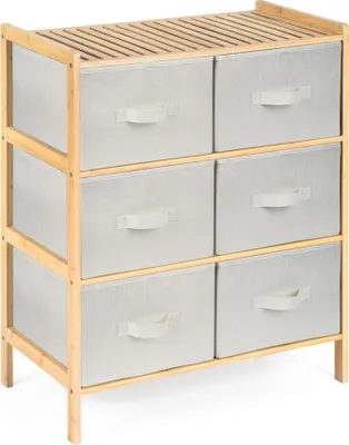 Produktbild von Bambusregal G21 mit 6 Körben, beige