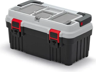 Produktbild von OPTIMA Werkzeugkiste mit integrierten Organizern, Aluminiumgriff und Arbeitsplatte