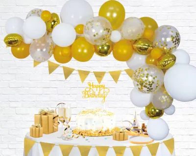 Produktbild von Ballongirlande Set gold, 71-teilig