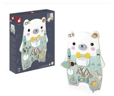 Image de Janod Pure Busy board Ourson blanc