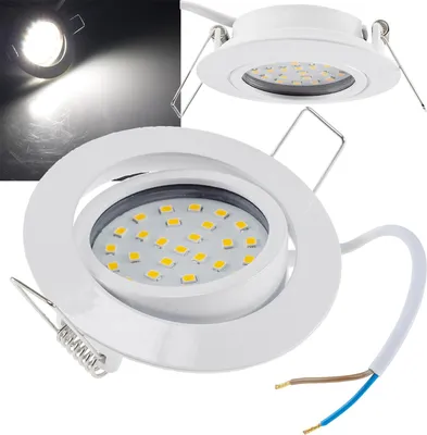 Produktbild von LED-Einbauleuchte Flat-26 neutralweiß 80x26mm 3W 390lm weißes Gehäuse