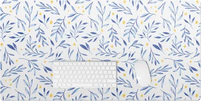 Produktbild von Aquarellblätter – Schreibtischunterlage – Rutschfeste Tischunterlage – Schreibtischmatte für Büro & Zuhause – Schreibunterlage – Mauspad – Tischmatte – 100 x 50 cm