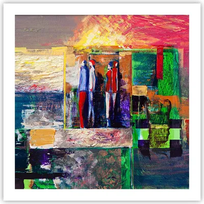 Produktbild von Poster - Poster ohne Rahmen - Abstraktion modern - 60x60 cm - Wand Bild - Wanddeko - Wandbilder - Kunstposter - Wandposter - Bilder - Kunstdruck - Wanddekoration - Wandbild - P2XAC60x60-3670