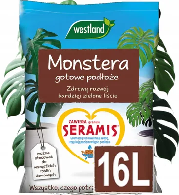 Image de Terre pour Monstera - 16L - Granulés Seramis - Développement sain - Feuilles vertes