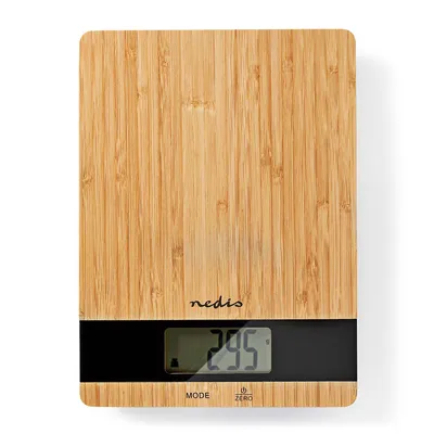 Produktbild von Nedis KASC600WD, Elektronische Küchenwaage, 5 kg, 1 g, Holz, Kunststoff, Arbeitsplatte