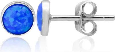 Produktbild von Silver earrings with synthetic opals AGUP2243