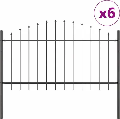 Immagine prodotto di vidaXL Recinzione per giardino WOERDEN, 6 pezzi, 170 x 140 cm, grigio