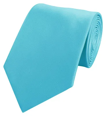 Produktbild von Fabio Farini - 1 Stück einfarbige Herren Schlips - Unicolor Krawatte in 6cm oder 8cm Breite Breit (8cm), Cyan perfekt als Geschenk