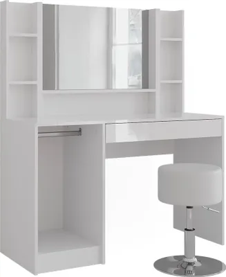 Produktbild von Schminktisch Vicco Sherry Weiß/Weiß Hochglanz 119.8 cm 5 Teile, Model 57592