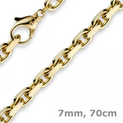 Produktbild von 6,5mm Kette Collier Ankerkette aus 585 Gold Gelbgold 70cm für Herren Goldkette