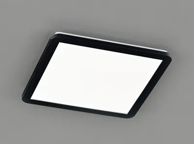 Produktbild von LED Deckenleuchte CAMILLUS flache Badezimmerlampe eckig 40x40cm Schwarz IP44