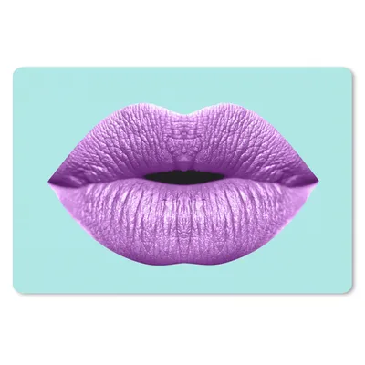 Produktbild von MuchoWow® Schreibtischunterlage Lippen - Pastell - Lila 60x40 cm - XXL Mauspad - Großes Mauspad