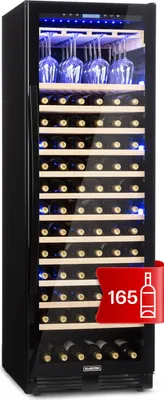 Zdjęcie produktu dla KlarsteinVinovilla Onyx Grande, chłodziarka do wina, pojemna, 433 l, 165 butelek, czarna