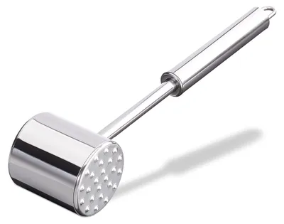 Fleischklopfer doppelseitig, Edelstahl, 28 cm, silber